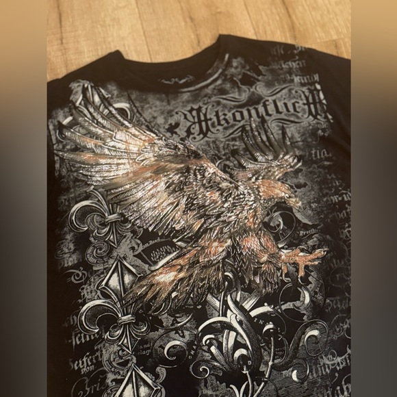 Y2K Konflic Black/Golden Eagle Tee - Picture 2 of 6